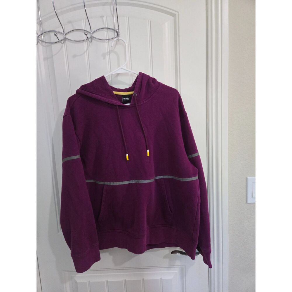 Fielder Bonobos Men’s Large Purple Pullover Hoodie Reflect Stripe Cotton Blend